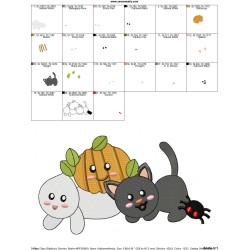 Halloween Friends-3 Embroidery Design Pattern-2