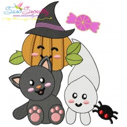 Halloween Friends Embroidery Design Bundle-6