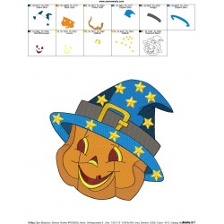 Smiley Pumpkin-2 Embroidery Design Pattern-2