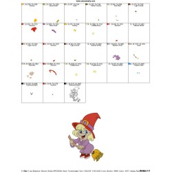 Cute Halloween Witch-3 Embroidery Design Pattern-2
