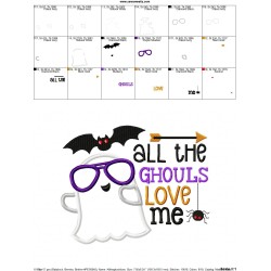 All The Ghouls Love Me Lettering Applique Design Pattern-2