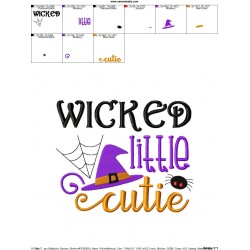 Wicked Little Cutie Lettering Embroidery Design Pattern-2