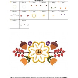 Fall Swag Floral Applique Design Pattern-2