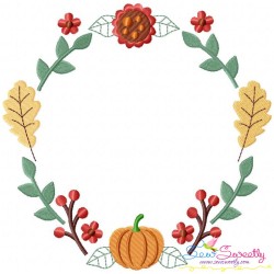 Fall Wreath-1 Embroidery Design Pattern-1