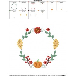 Fall Wreath-1 Embroidery Design Pattern-2