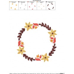 Fall Wreath-2 Embroidery Design Pattern-2