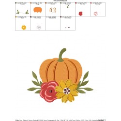 Floral Pumpkin Embroidery Design Pattern-2