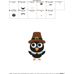 Crow Pilgrim Embroidery Design Pattern-2