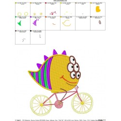 Halloween Bike- Monster Embroidery Design Pattern-2