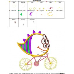 Halloween Bike- Monster Applique Design Pattern-2