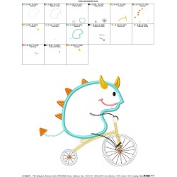 Halloween Bike- Monster-2 Applique Design Pattern-2