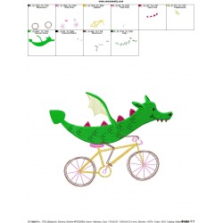 Halloween Bike- Dragon Embroidery Design Pattern-2