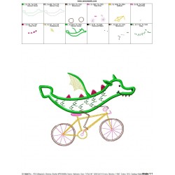 Halloween Bike- Dragon Applique Design Pattern-2