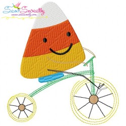 Halloween Bike- Candy Corn Embroidery Design Pattern-1