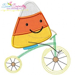 Halloween Bike Candy Corn Applique Design Pattern-3
