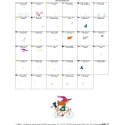 Halloween Bike- Cute Witch Embroidery Design Pattern-2