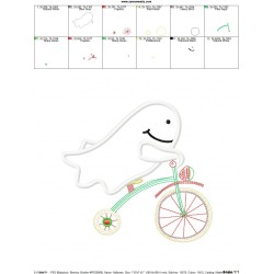 Halloween Bike- Ghost Applique Design Pattern-2
