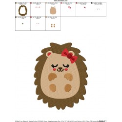 Hedgehog Girl Sleeping Embroidery Design Pattern-2