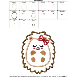 Hedgehog Girl Sleeping Applique Design Pattern-4