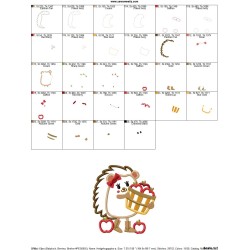 Hedgehog Girl Apples Applique Design Pattern-4