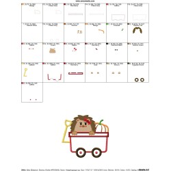Hedgehog Girl Wagon Applique Design Pattern-2