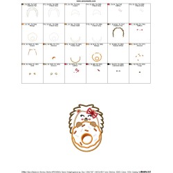 Hedgehog Girl With Doughnut Applique Design Pattern-4