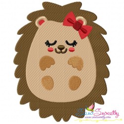 Fall Hedgehogs Girl Fill Embroidery Design Bundle-9