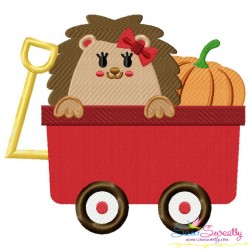 Fall Hedgehogs Girl Fill Embroidery Design Bundle-10