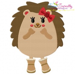 Fall Hedgehogs Girl Fill Embroidery Design Bundle-11
