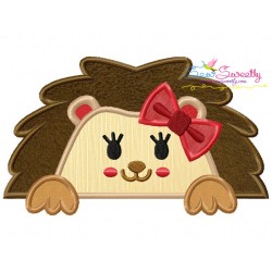 Fall Hedgehogs Girl Applique Design Bundle-7