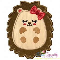 Fall Hedgehogs Girl Applique Design Bundle-9