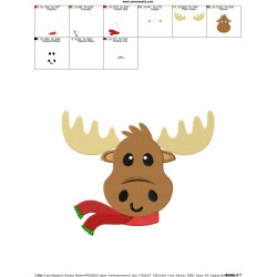 Christmas Moose Embroidery Design Pattern-2