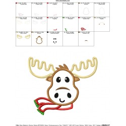 Christmas Moose Applique Design Pattern-2
