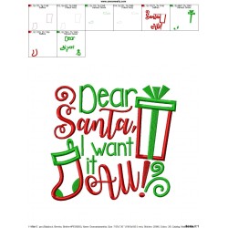 Dear Santa I Want It All Applique Design Pattern-2