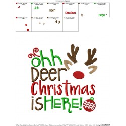 Ohh Deer Christmas Is Here Embroidery Design Pattern-2