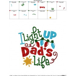I Light Up Dad's Life Embroidery Design Pattern-2