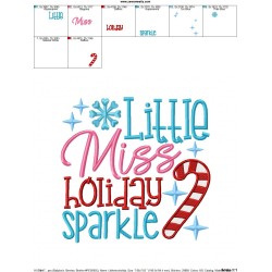Little Miss Holiday Embroidery Design Pattern-3
