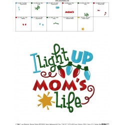 I Light Up Mom's Life Embroidery Design Pattern-2
