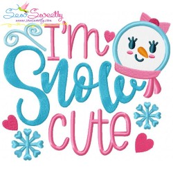 Snow Cute Applique Design Pattern-1