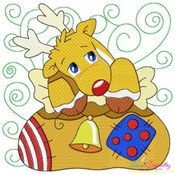Christmas Block- Deer Embroidery Design Pattern-1