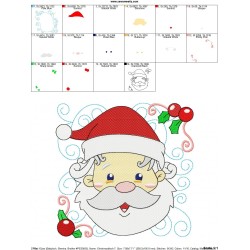 Christmas Block- Santa Face Embroidery Design Pattern-2