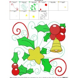 Christmas Block- Bell And Star Embroidery Design Pattern-2