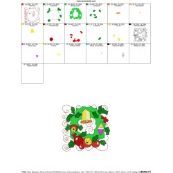 Christmas Block- Wreath Embroidery Design Pattern-2
