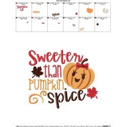 Sweeter Than Pumpkin Spice Lettering Embroidery Design Pattern-2