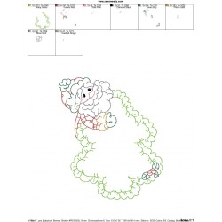 Vintage Stitch Christmas Frame-6 Embroidery Design Pattern-2