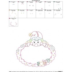 Vintage Stitch Christmas Frame-2 Embroidery Design Pattern-2