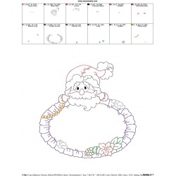 Vintage Stitch Christmas Frame-1 Embroidery Design Pattern-2