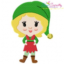 Christmas Elves And Lettering Embroidery Design Bundle-10