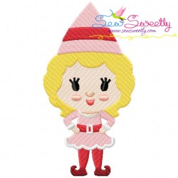 Christmas Elves And Lettering Embroidery Design Bundle-11