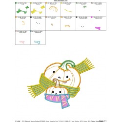 Fall Pumpkin Baby Scarf Embroidery Design Pattern-2